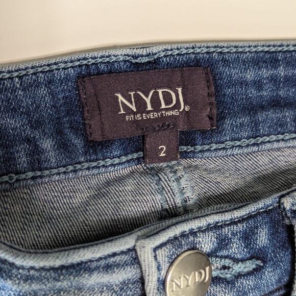 NYDJ Chloe Capri Jeans Light Wash Kick Flare Blue Clean Affection Womens 2 Pants - Picture 5 of 7